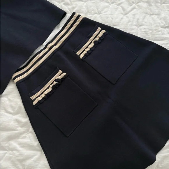 Sandro blue and Cream Short Sleeve Set - Picture 3 of 5